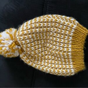 Knit Pom-Pom Beanie & Convertible Mittens